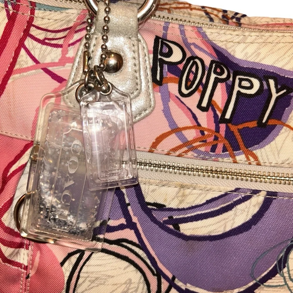 Coach Poppy Graffiti Glam 2012 / 17929M Pink Purple Teal Multi C Tote - Picture 4 of 5